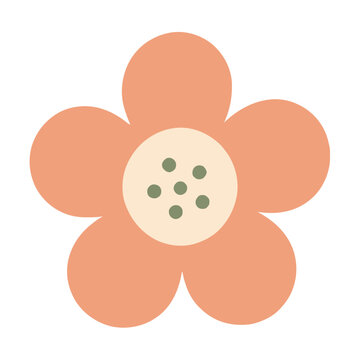 Cute Flower Chunky Flat Clipart