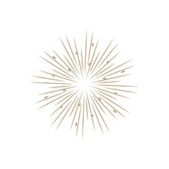 Obraz premium Vintage Gold Sunburst Radiant Starburst on Black Background