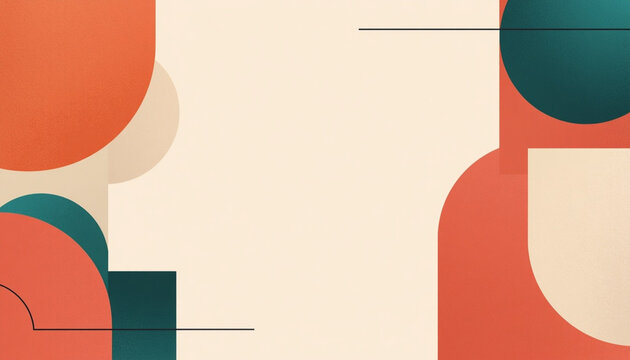 Abstract Geometric Shapes Bold Coral Teal Modern Banner Background Clean