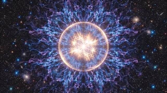 Cosmic energy explosion abstract star destruction nebula light wave space art background fantasy power universe swirl glowing pattern radiant motion awe surreal universe dramatic celestial power