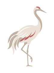 Obraz premium Elegant crane bird illustration with simple features 