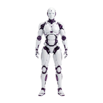 Futuristic humanoid robot white design for technology concept.
