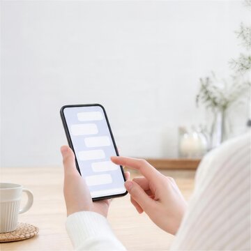 スマートフォンで女性支援の相談チャットを利用する場面