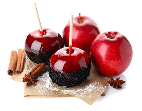 Gourmet Chocolate Covered Apples Decorated For Halloween