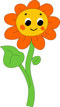 Cute Cartoon Flower Illustration