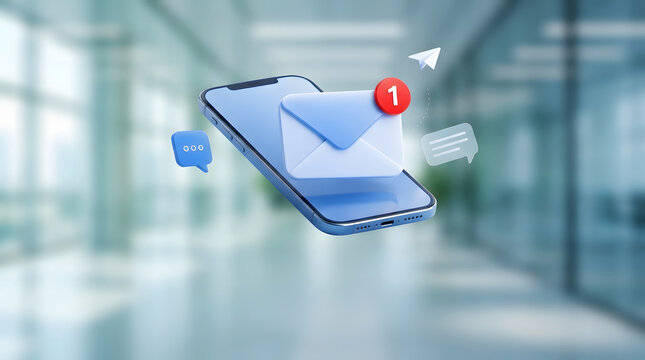 Smartphone Displaying Notification Message Representing Digital Communication, Alerts and Mobile Connectivity Concept