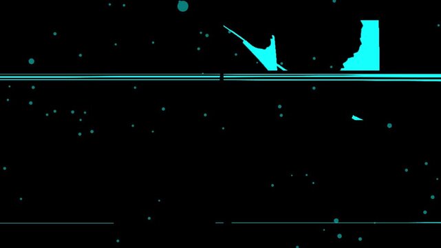 Blue doodle lines and dots on a black screen. The effect of a worn old surface. Stock video with the concept of retro and nostalgia in 4K with alpha channel