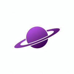Fototapeta premium Purple Gradient Ringed Planet Vector Logo