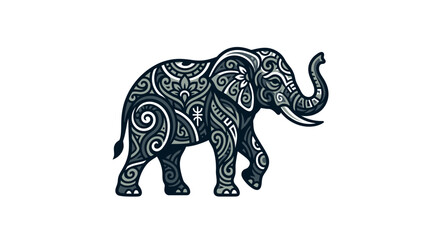 Obraz premium Ornate Elephant Illustration with Intricate Patterns