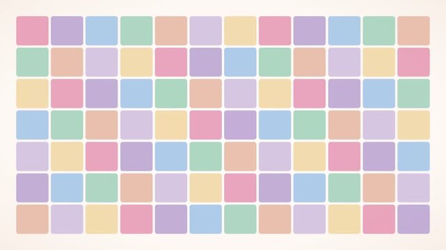 Pastel Mosaic Tile Grid Soft Color Pattern Background Loop
