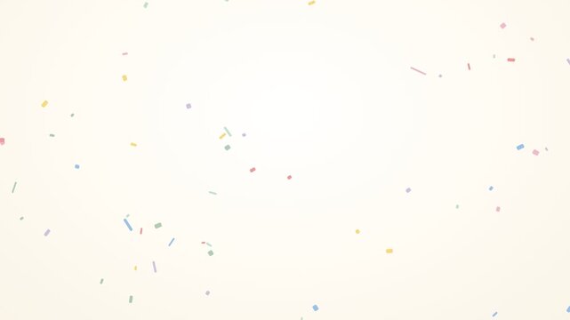 Pastel Confetti Floating Gently Downward On Soft Cream Background