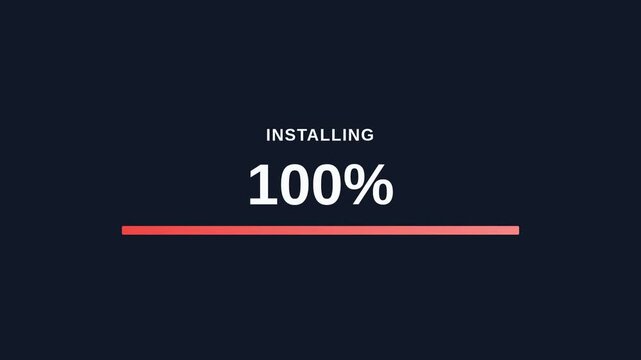 Installing Progress Bar On Dark Background With Red Gradient Fill