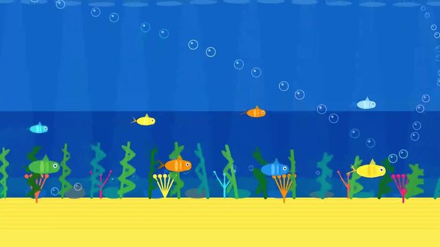 Animated video of a fish swimming