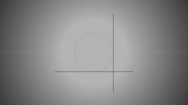 Minimalist technical geometric overlay with moving crosshairs and film grain, ideal for sci-fi motion graphics, video transitions and overlay effects