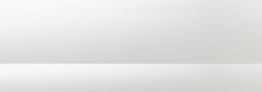 Smooth Light Grey and White Studio Display Background Banner.