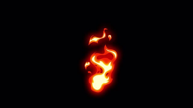 Fire Torch Element 2d Perfect Looping Motion on transparent background