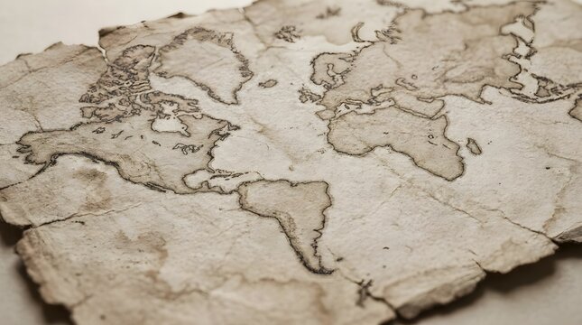 World Map Torn Paper Texture