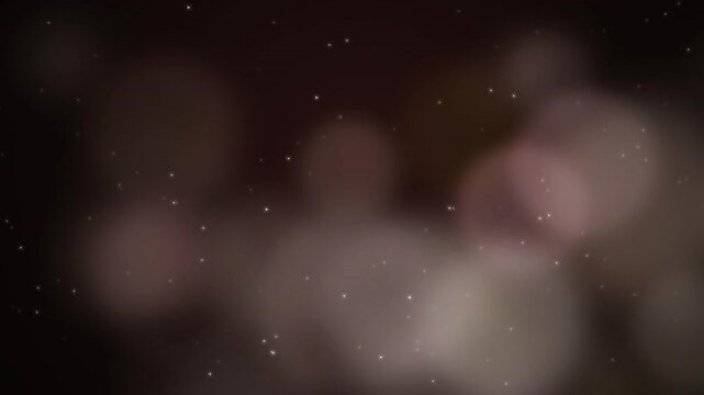 Abstract dark background with glowing bokeh lights and floating particles, cinematic motion, ideal for festive greetings, fantasy background and holiday promotions