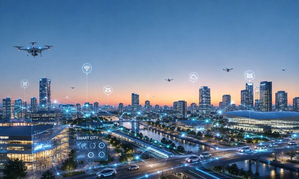 ドローンとデジタル技術が都市インフラをつなぐ未来のスマートシティ