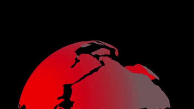 Earth rotating loop, Map of the Planet on blue background. World map. black futuristic background with planet Earth for News, Global events, World premiere in Ultra HD 4K. Alpha Mask included