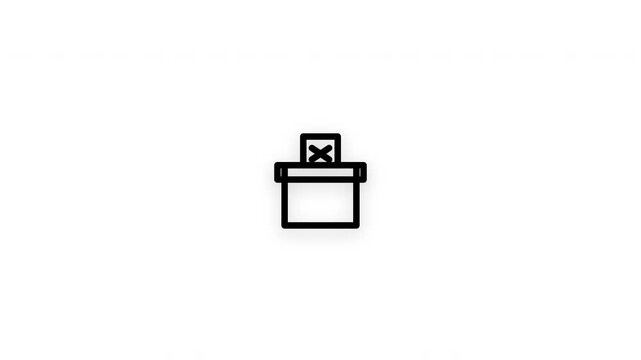 Premium veto voting line icon animation with smooth reveal and seamless loop. Ideal for governance, decision making, policy, and international affairs projects.