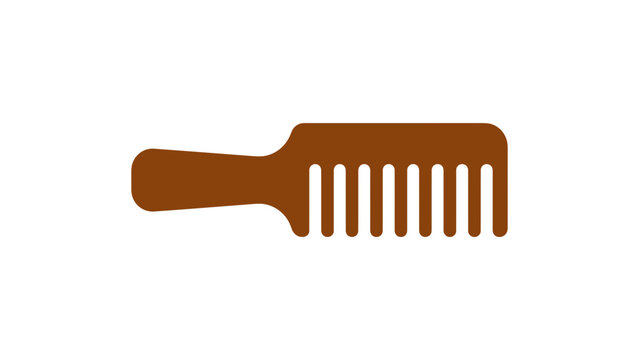 Minimalist Brown Hair Comb Icon Vector Illustration