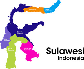 sulawesi indonesia island map in vectors © Renata