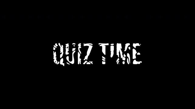 Quiz Time Mesmerizing Swirly Motion Text Animation Alpha Channel 4K