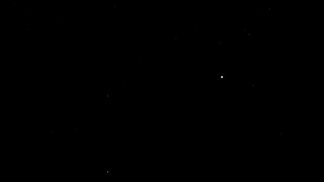 Minimalist white snow flurry 4K animation with glowing glitter dust on dark background