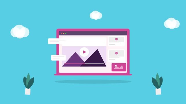 Video Streaming Platform Interface Flat Design Illustration