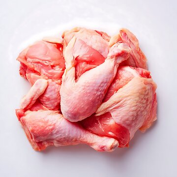 Raw chicken,uncooking chicken meat, Healthy food on a white background