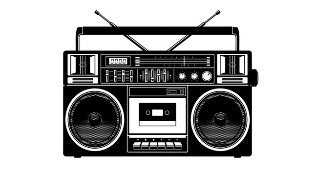 Retro Boombox Cassette Player Icon