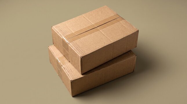 Two Stacked Corrugated Cardboard Boxes