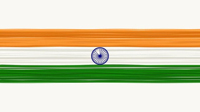 Artistic hand painted Indian flag representing independence day india, celebrating national independence, republic day and freedom