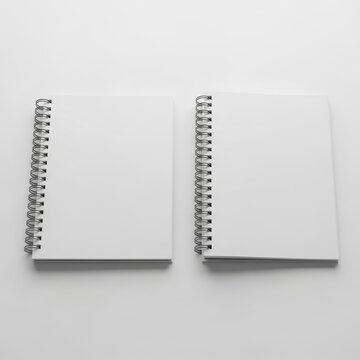 Two spiral notebooks isolated on white background