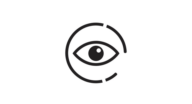 Minimalist Eye Icon, Vision, Focus, Observation, Insight, Security Symbol