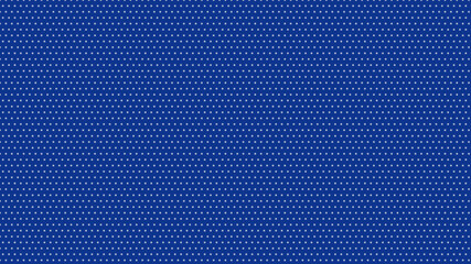 Classic blue background with small white dots creating a regular geometric polka dot pattern texture ©  Design_ mn
