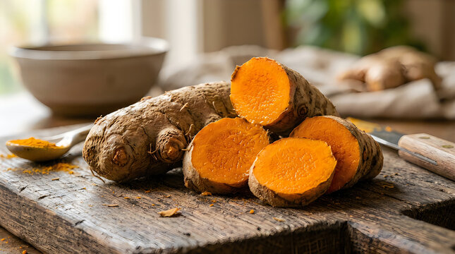 Turmeric Root Macro Close-Up
