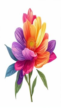 Vibrant purple and orange tulip flower closeup.