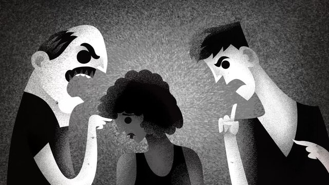 black woman being discriminated against by two white men mansplaining