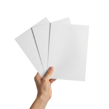 Three sheets of paper isolated on white background