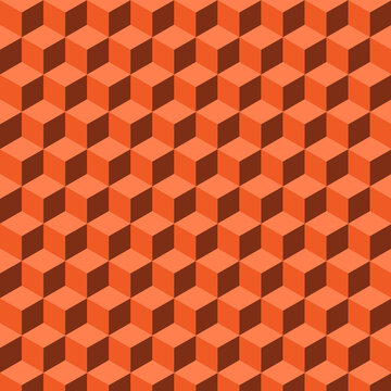 Seamless isometric orange cube background