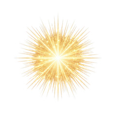 Fototapeta premium Golden starburst explosion with sparkles transparent background
