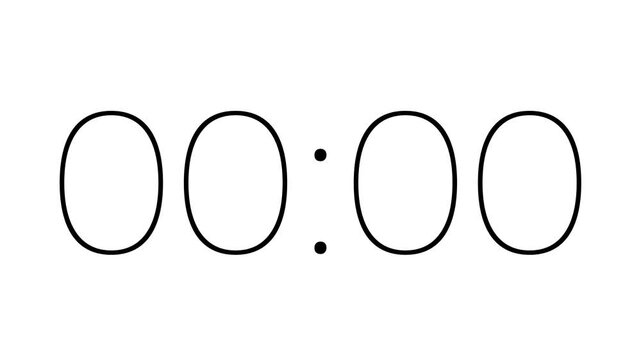 5 second digital countdown timer animation. Digital countdown clock timer in 5 second on white background ideal for presentations, webinars, study sessions, and visual time tracking