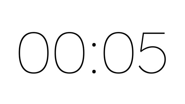 10 second digital countdown timer animation. Digital countdown clock timer in 10 second on white background ideal for presentations, webinars, study sessions, and visual time tracking