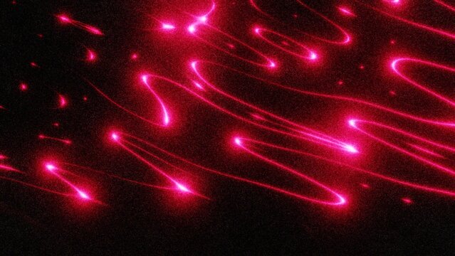 Abstract Glowing Pink Laser Light Swirls on Dark Background