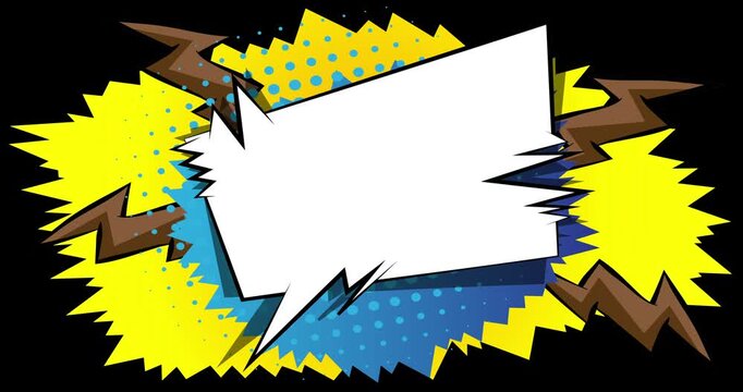 Cartoon background animation, comic book backdrop video. Retro comics pop art design.