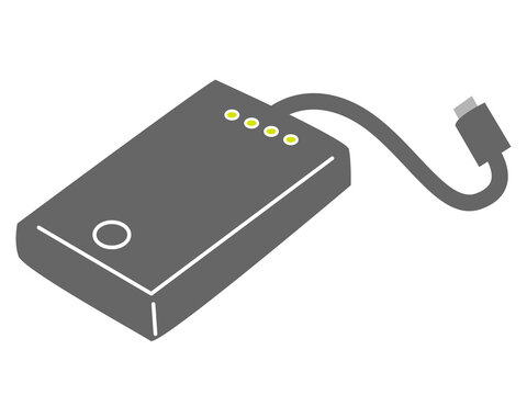 Portable power bank with USB cable and charge indicator／モバイルバッテリー・USBケーブル付き