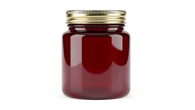 A small jar of dark red liquid with a gold lid