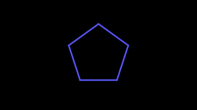 Purple pentagon outline forms a geometric shape over a black background.